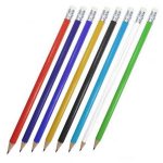 Silgili Köşeli Tam Boy Gövde Boyalı Kurşun Kalem