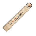 Ahşap Yuvarlak Baskı Alanlı Cetvel - 15 cm